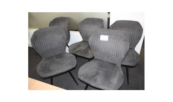 5 design stoelen, groene stof